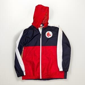 Boston Red Sox Hooded Windbreaker Jacket XL Cooperstown Collection Faded Logo